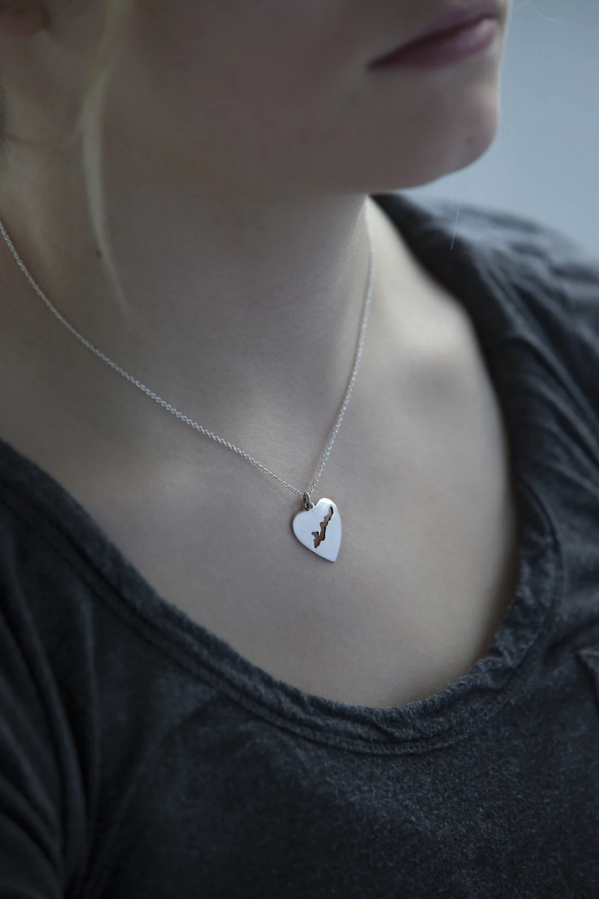 sterling silver Fishers Island heart charm