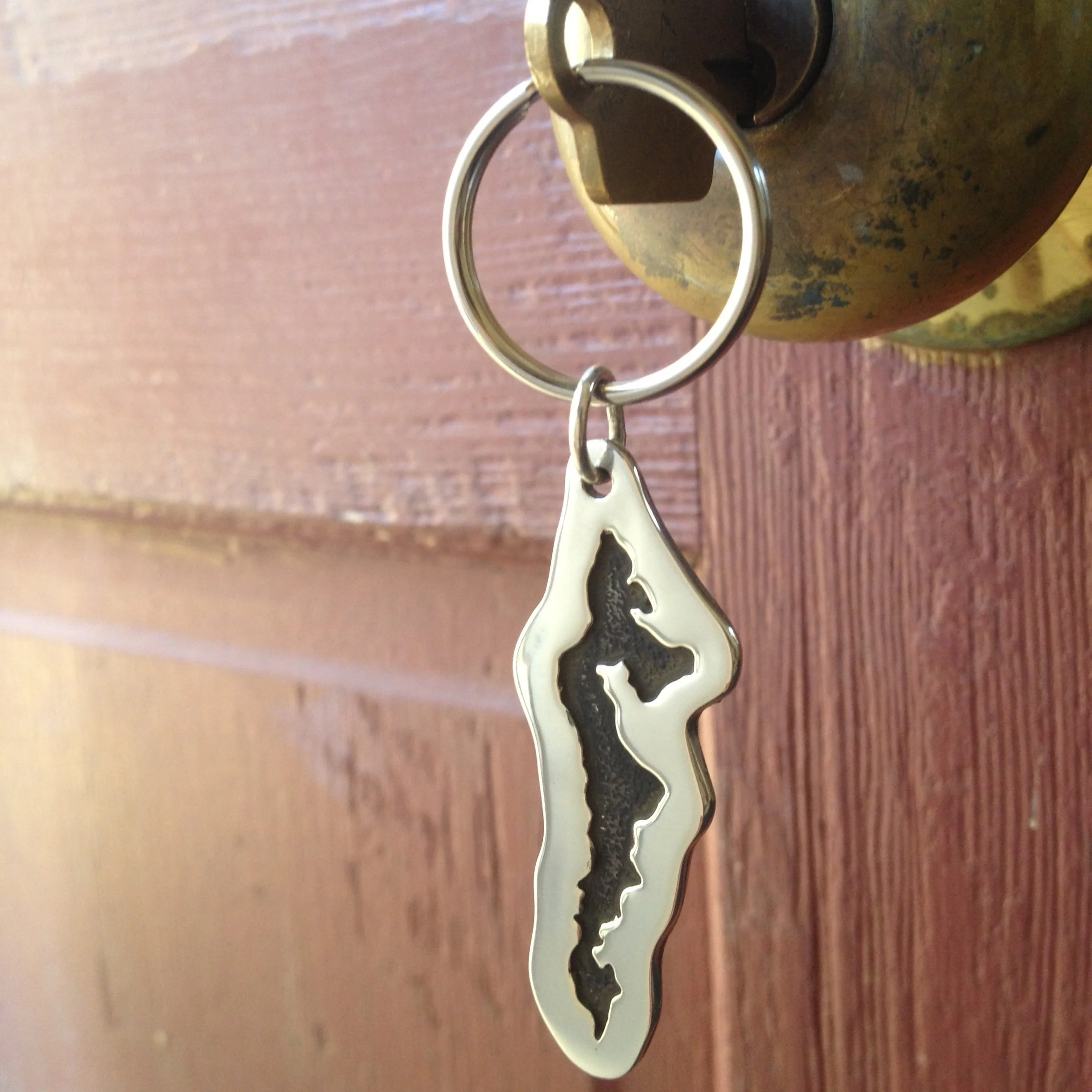 handmade sterling silver Fishers Island key chain
