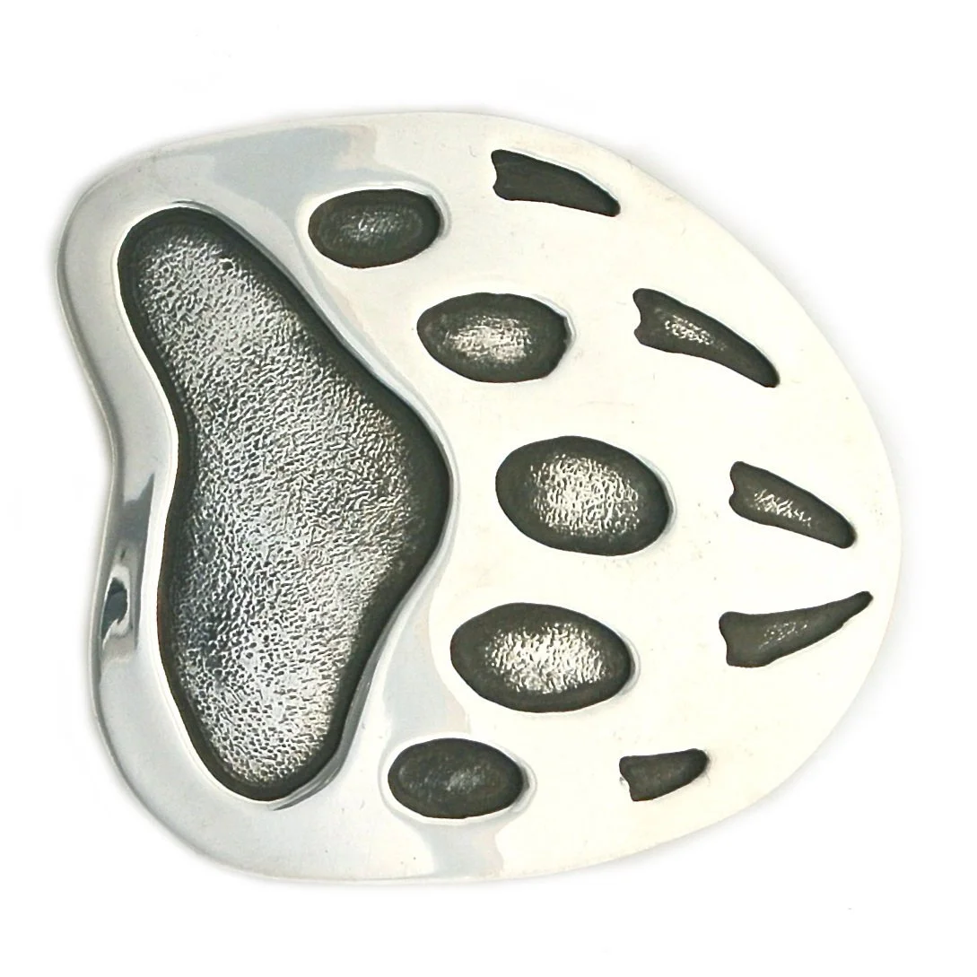 handmade sterling silver bear paw belt buckle