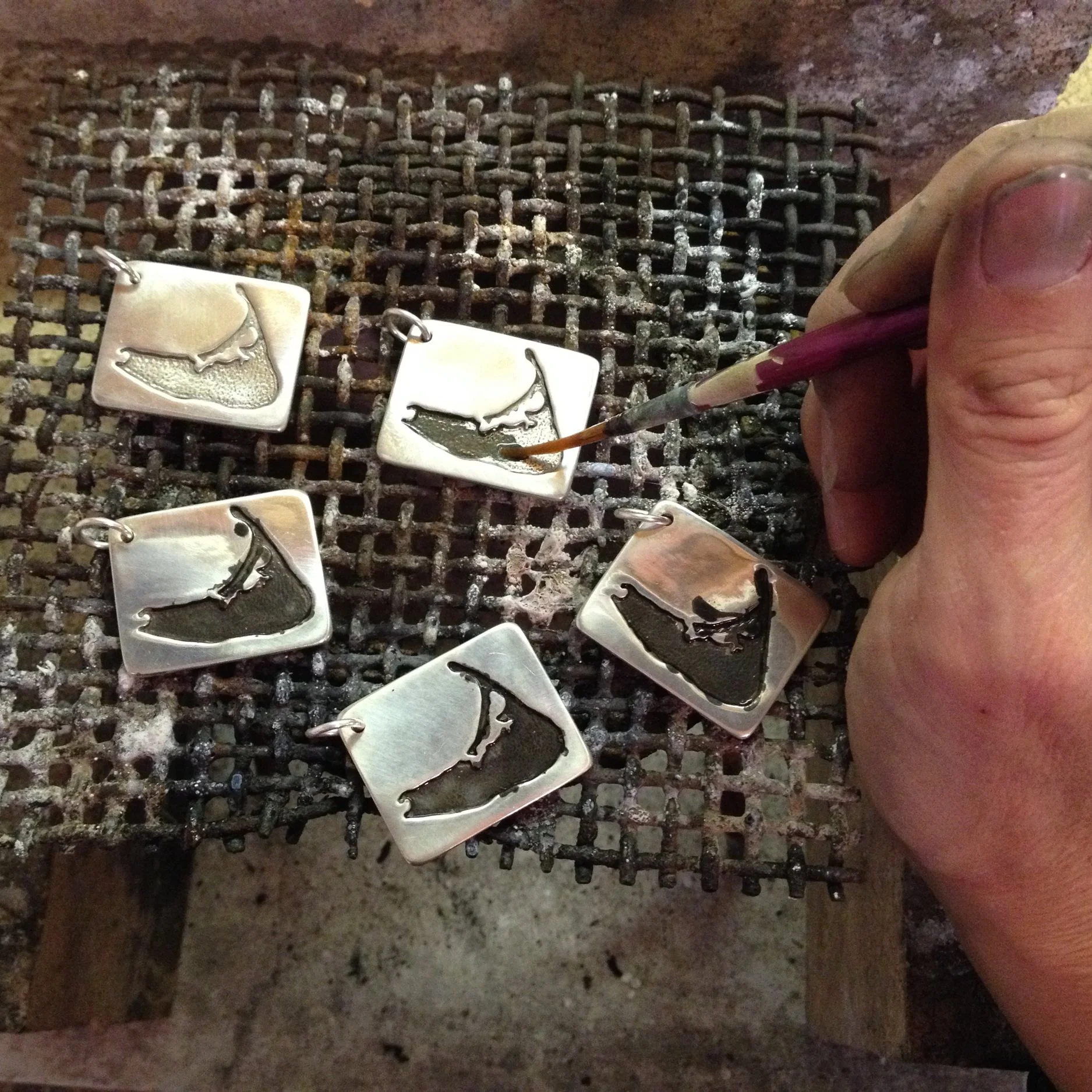 Handmade sterling silver Nantucket key chain
