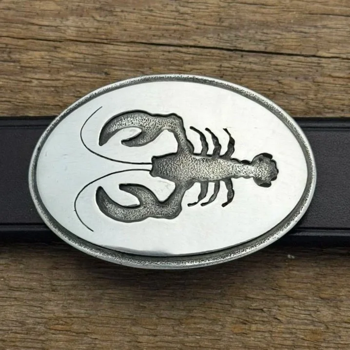 Sterling Silver Lobster Belt Buckle, Handmade