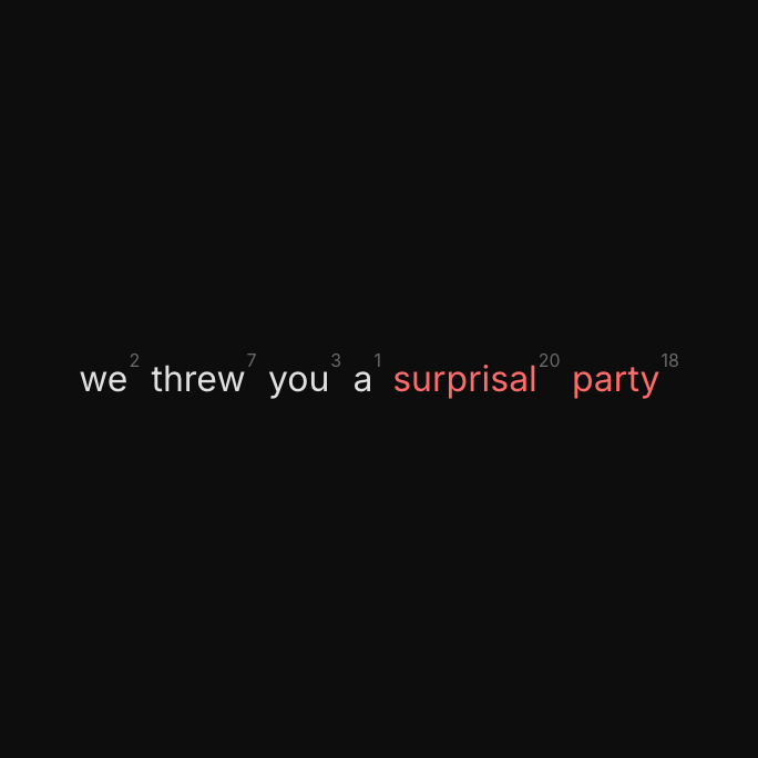 we threw you a surprisal party