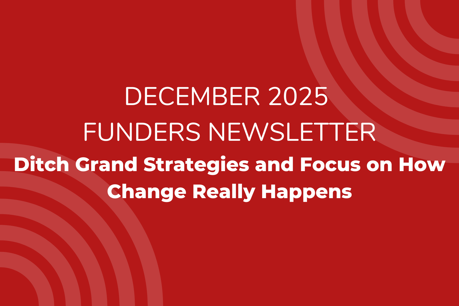 December Funders Newsletter