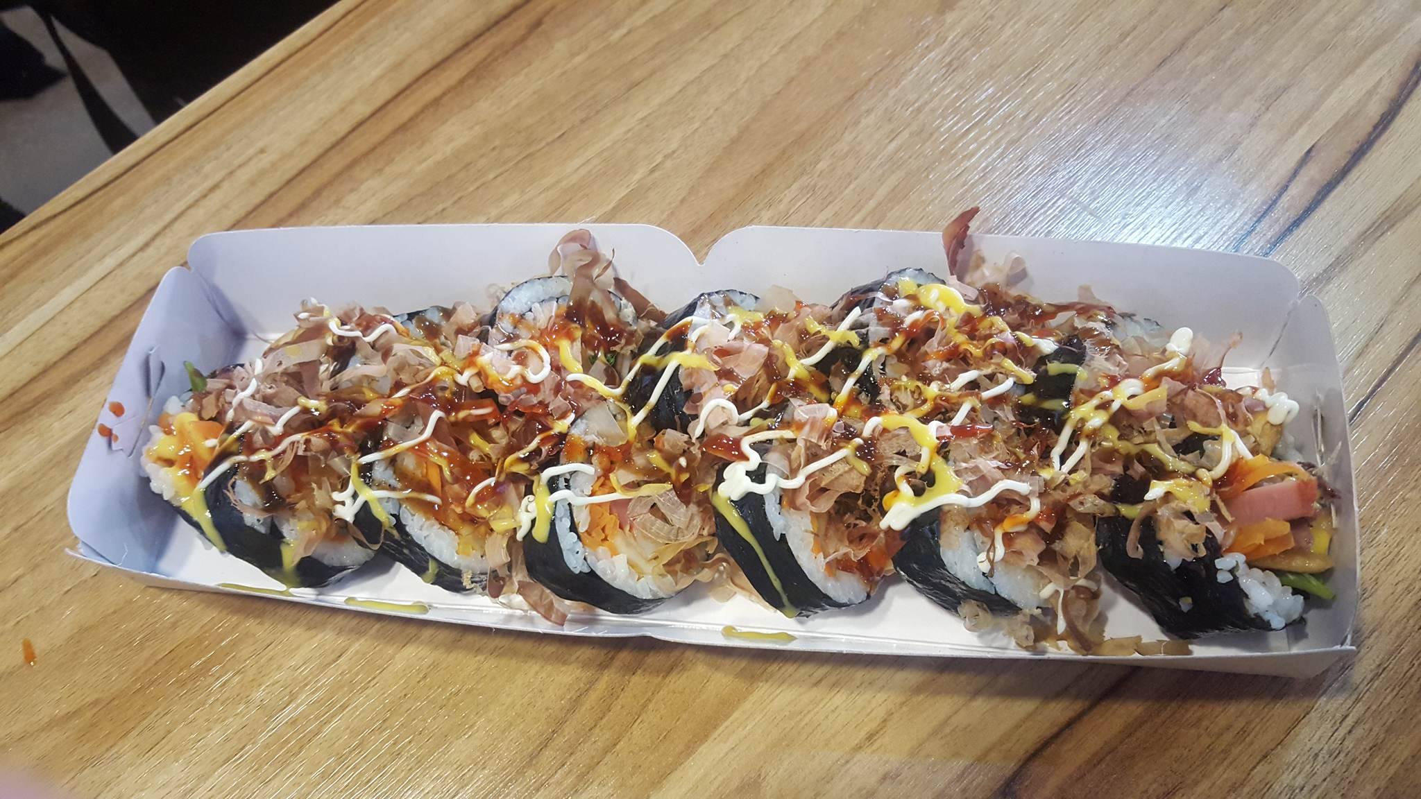The most delicious gimbop I've had in Korea thus far - Taco Gimbop. I completely forget the name of the restaurant, but its located at the entrance of Gamcheon!