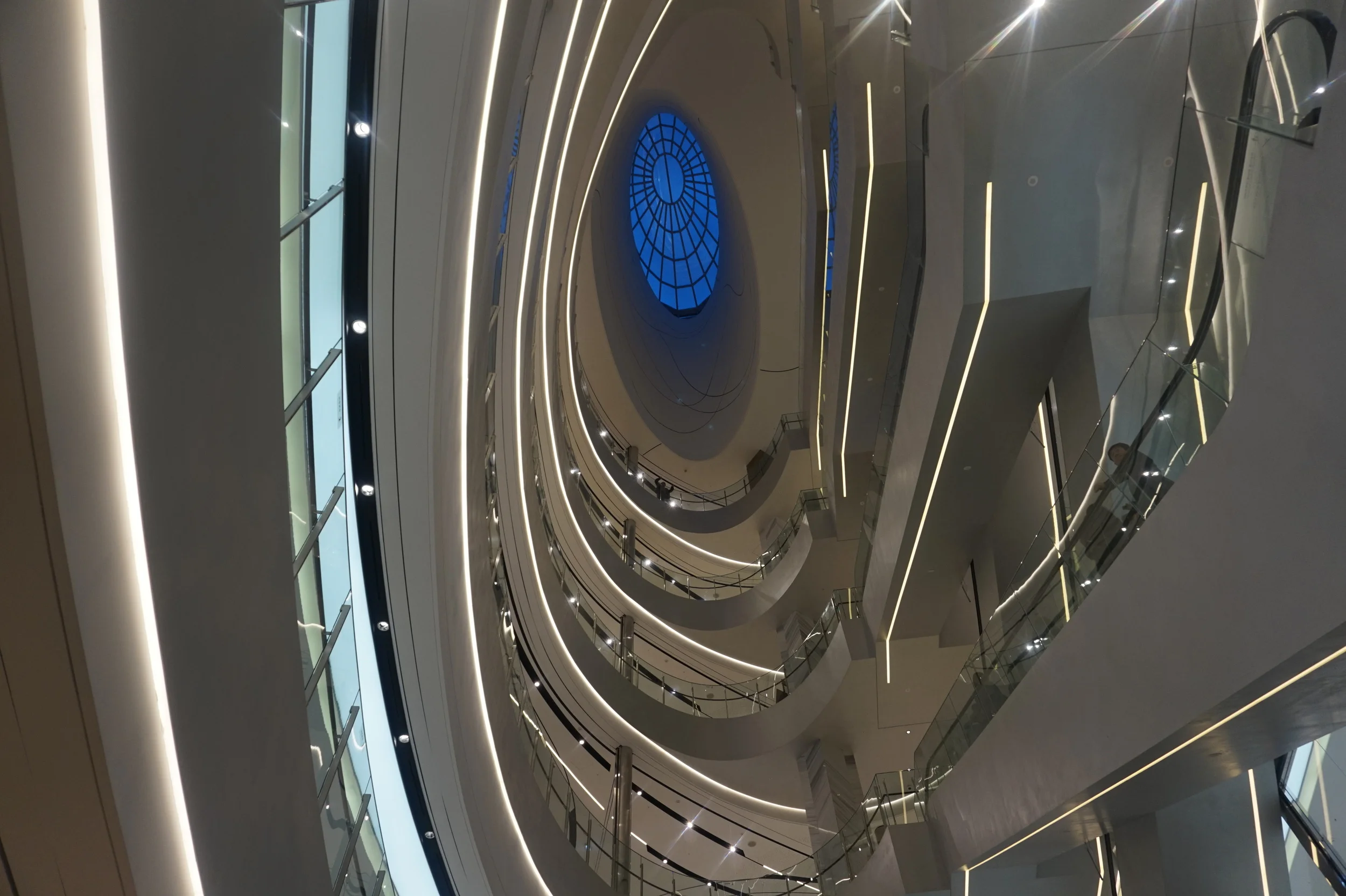 View of Shinsegae Mall from the bottom floor. Your girl got low for this shot.