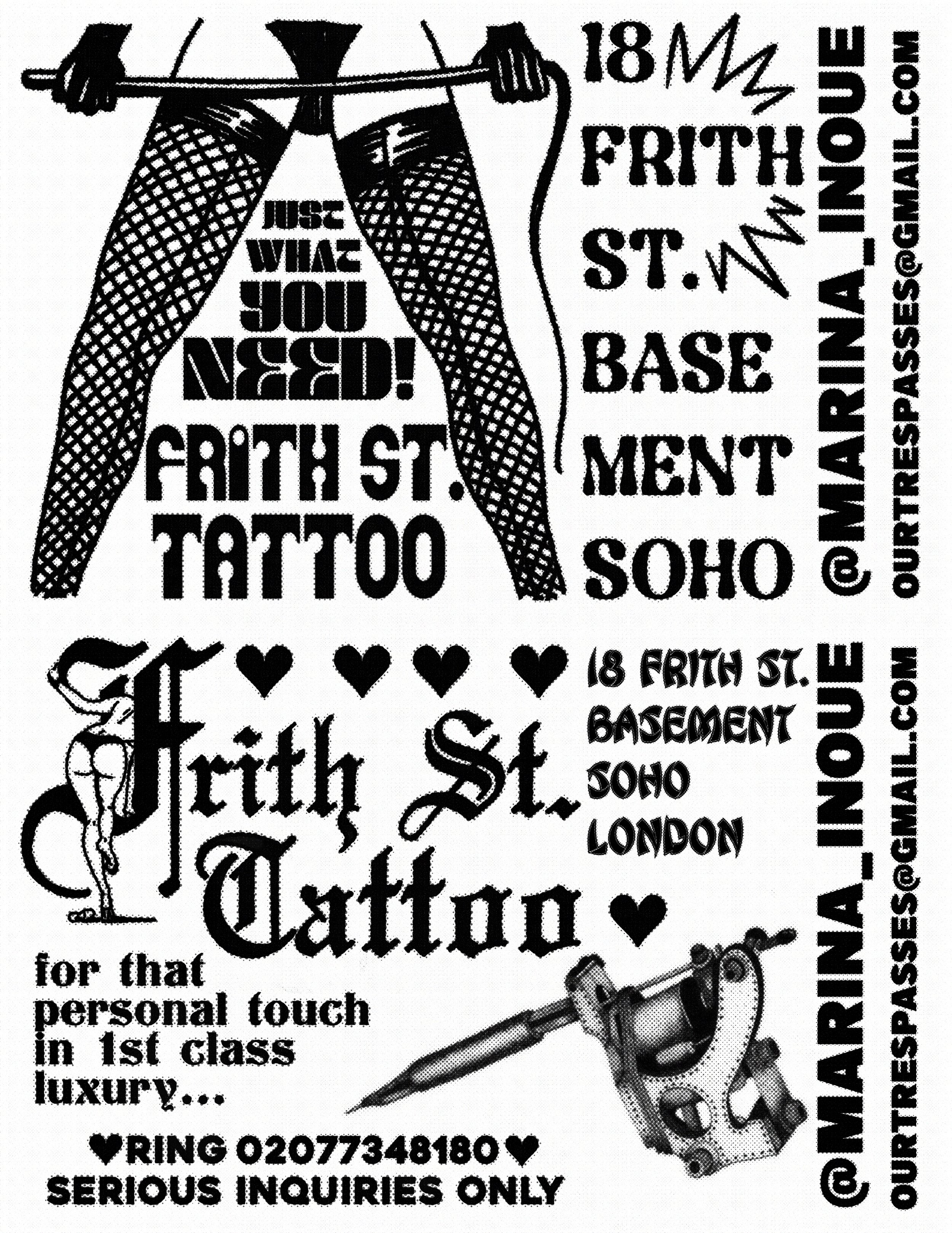 FRITH ST. TATTOO FLYER DESIGN