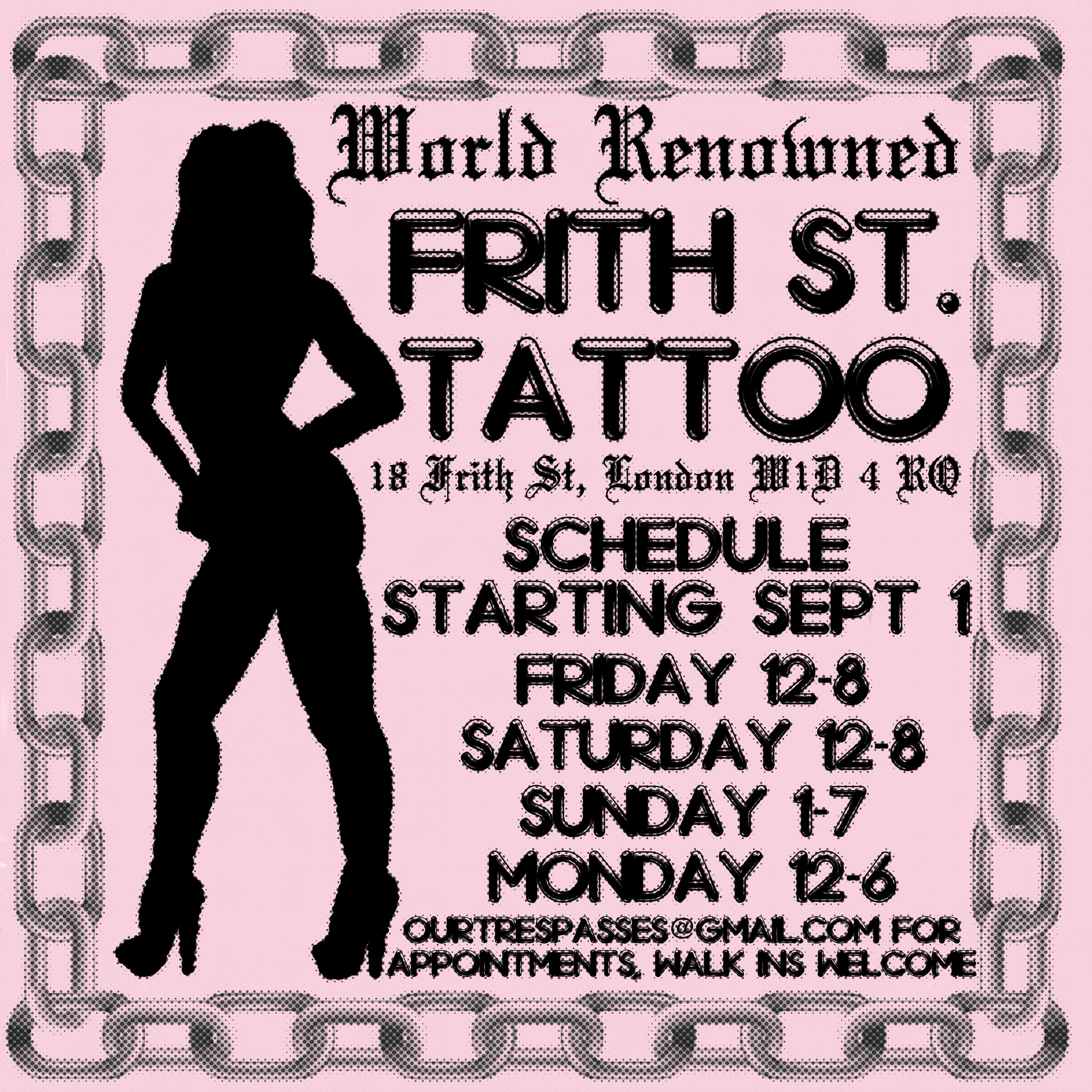 FRITH ST. TATTOO FLYER DESIGN