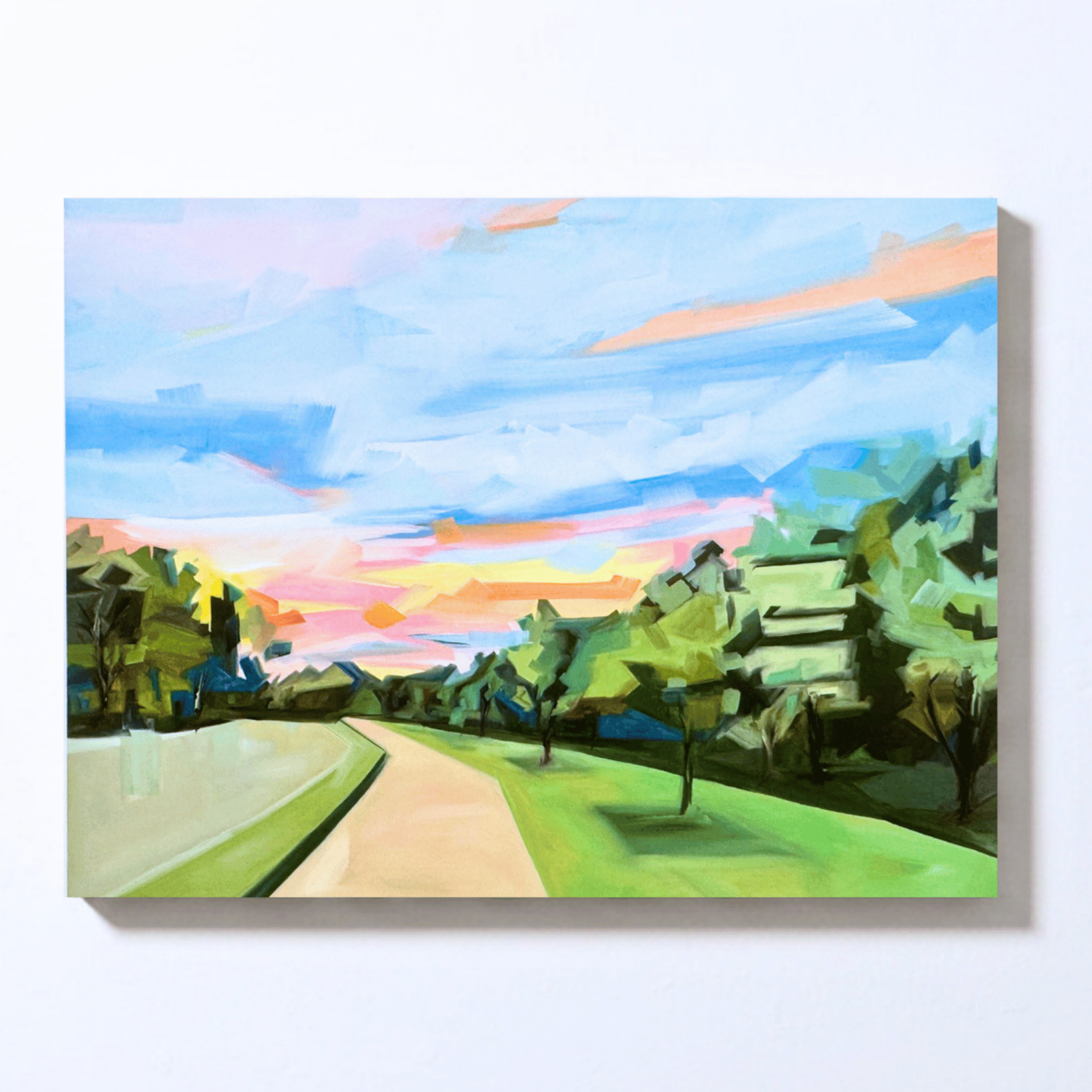 It went quiet for a while and then I could hear you again: Walking between the cottonwoods  oil on canvas, 48 × 60", 2025