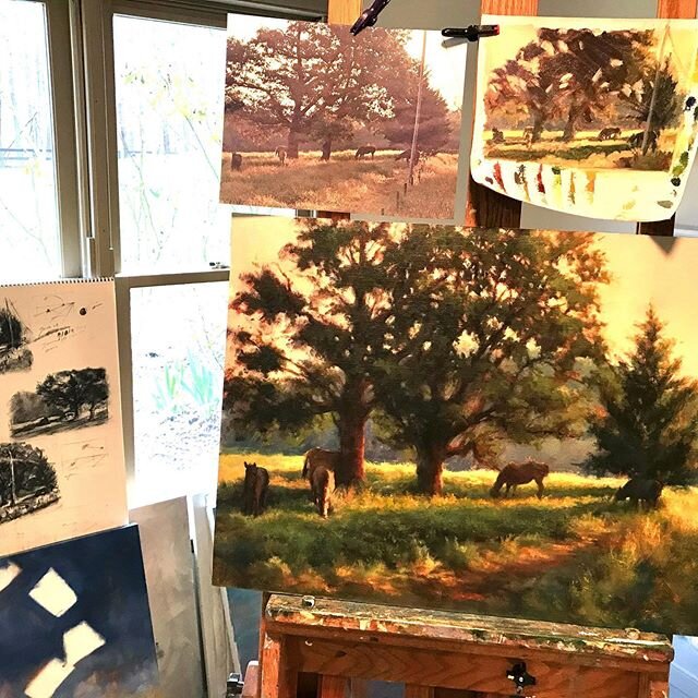 Took a week off to rest (ie. do computer work) after a busy (and productive!) first 6 weeks of 2020, now back to the easel.
*********
I started and stopped on this piece several times, glad I&rsquo;ve learned my lesson to have a LOT of prep work done