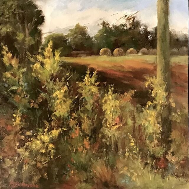 Gloomy weather outside, sunny memories in! Sending this little plein air piece to a show in Laurel, MS. It was done last fall in the High Cotton Paint Out, just off the side of a quiet country road in very friendly Boston, Ga. At least 4 trucks stopp