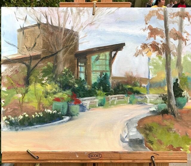 Painted at the Atlanta Botanical Gardens last evening for their Members night with some other really great plein air painters and loads of happy visitors, (it wasn&rsquo;t raining!!!)
You&rsquo;d think winter wouldn&rsquo;t be a great time to visit t