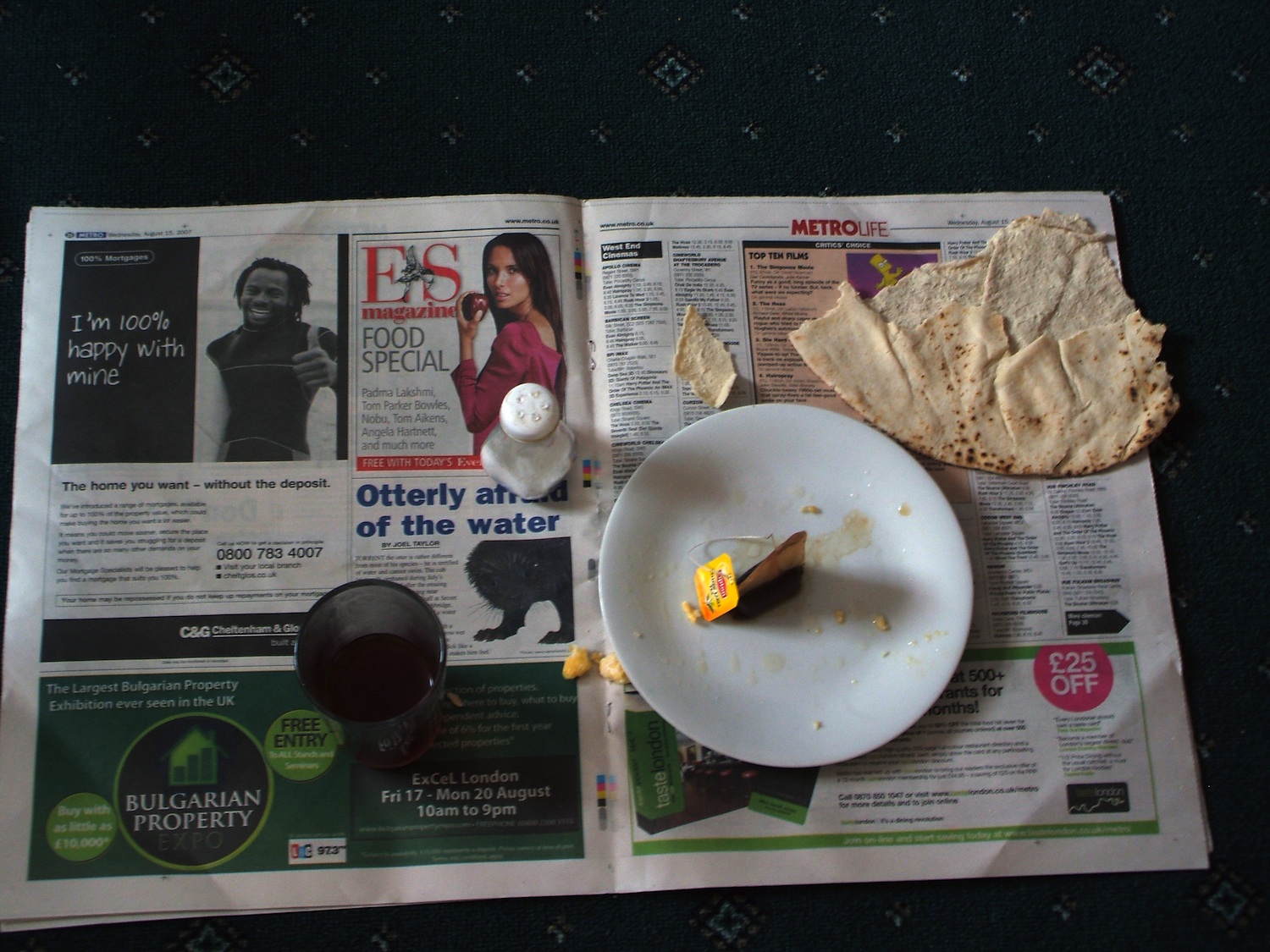  This is my breakfast.&nbsp; I made two eggs, some bread, tea.&nbsp; Then I thought I could take a picture of it.&nbsp; For people here it is just my breakfast.&nbsp; But if I showed it to someone in Iraq they wouldn't believe it.&nbsp; When we were 