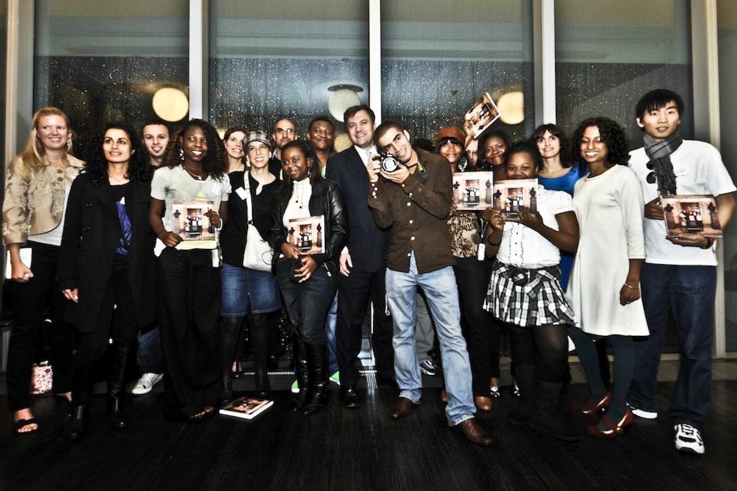 The photographers with Ed Balls, Secretary of the State for Children, Homes and Families at the New Londoners book launch at Tate Modern, October 2008 
