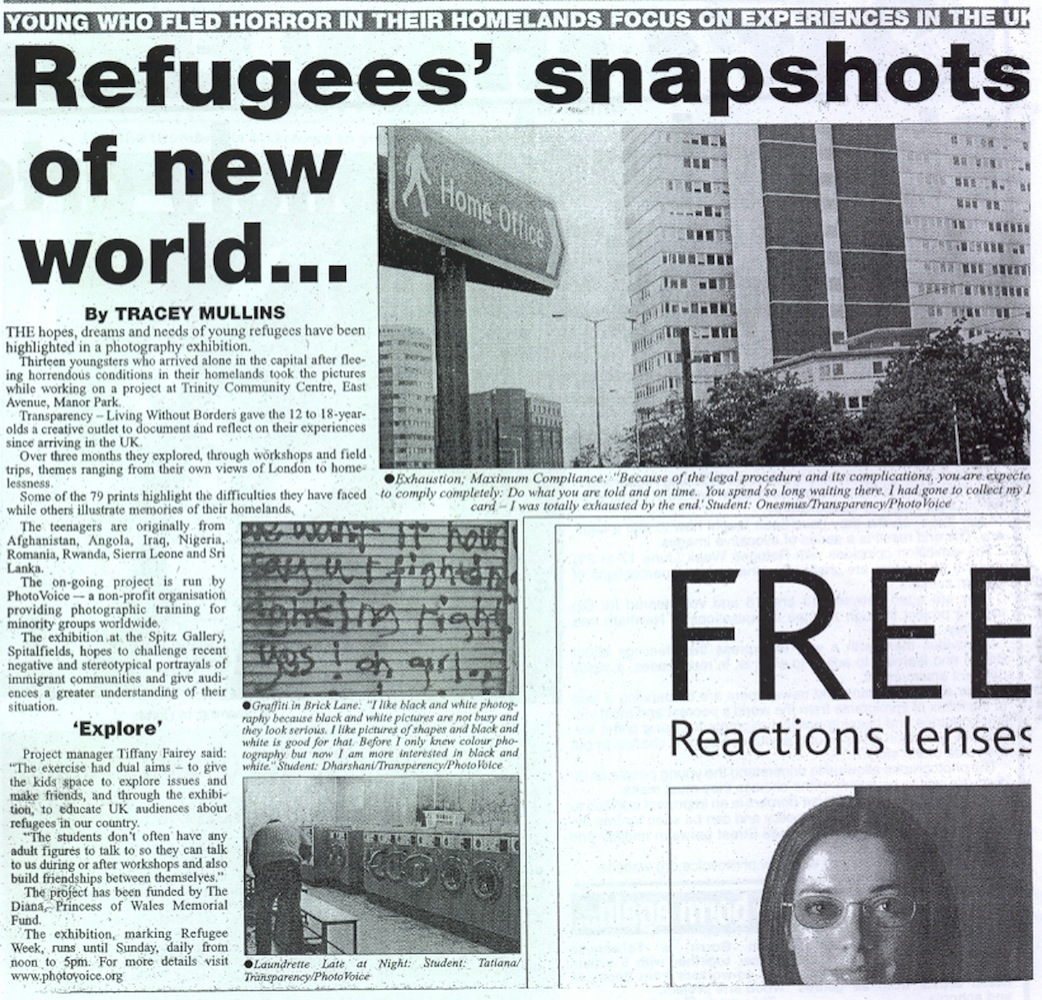  Transparency featured in The Newham Recorder, July 2002 