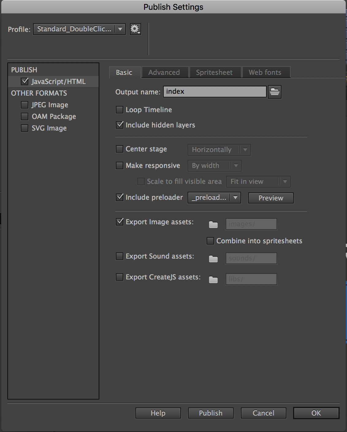 You can create and save your own profiles for ad publishing. This is helpful if there are certain standards the publisher you're working with has and can save you time from having to selected lots of options over and over.