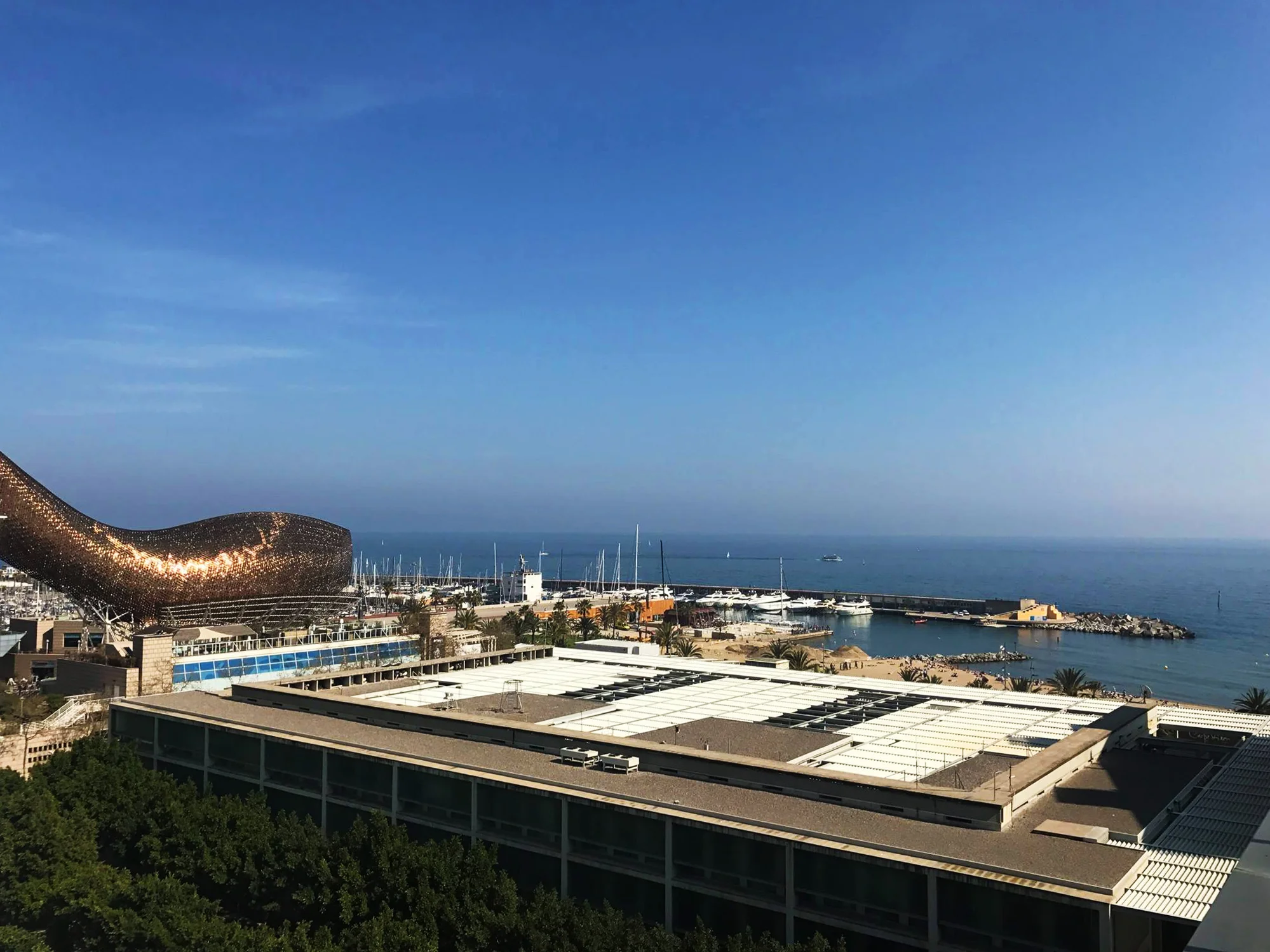 The view from our balcony of the Mediterranean Sea.