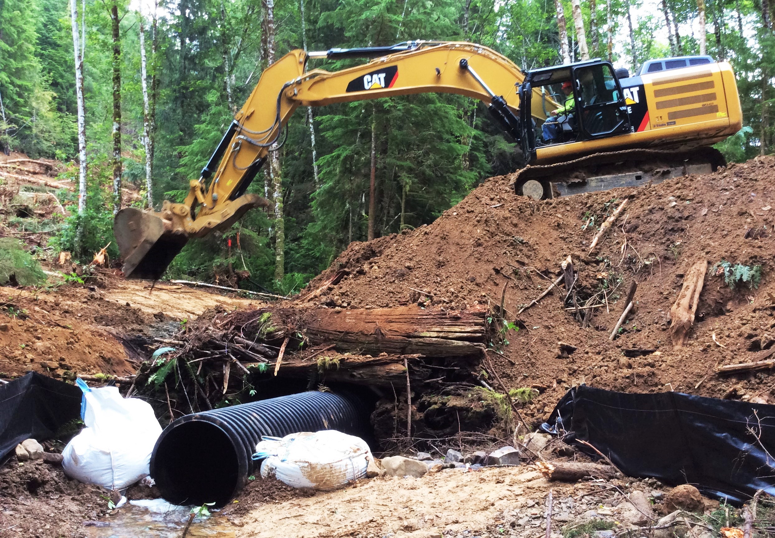  In conjunction with seasonal and weather related timing restrictions, a coffer dam was installed to mitigate potential impacts to Ellsworth Creek. 