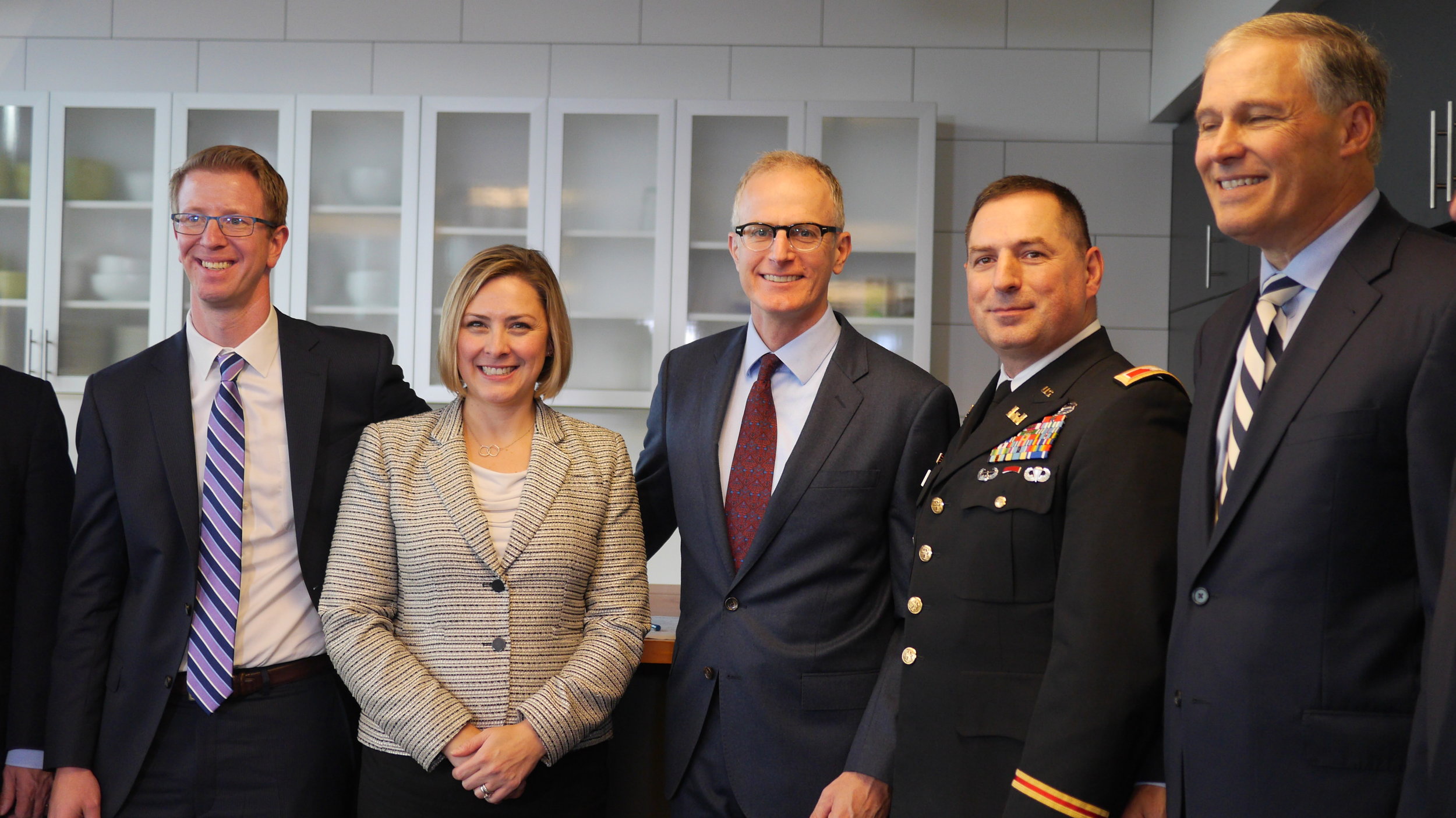  From left to right: Congressmen Derek Kilmer;&nbsp;Christy Goldfuss,&nbsp;White House CEQ Director; Mike Stevens, Conservancy State Director; Colonel Buck, Army Corps of Engineers;&nbsp;Governor Jay Inslee&nbsp; 