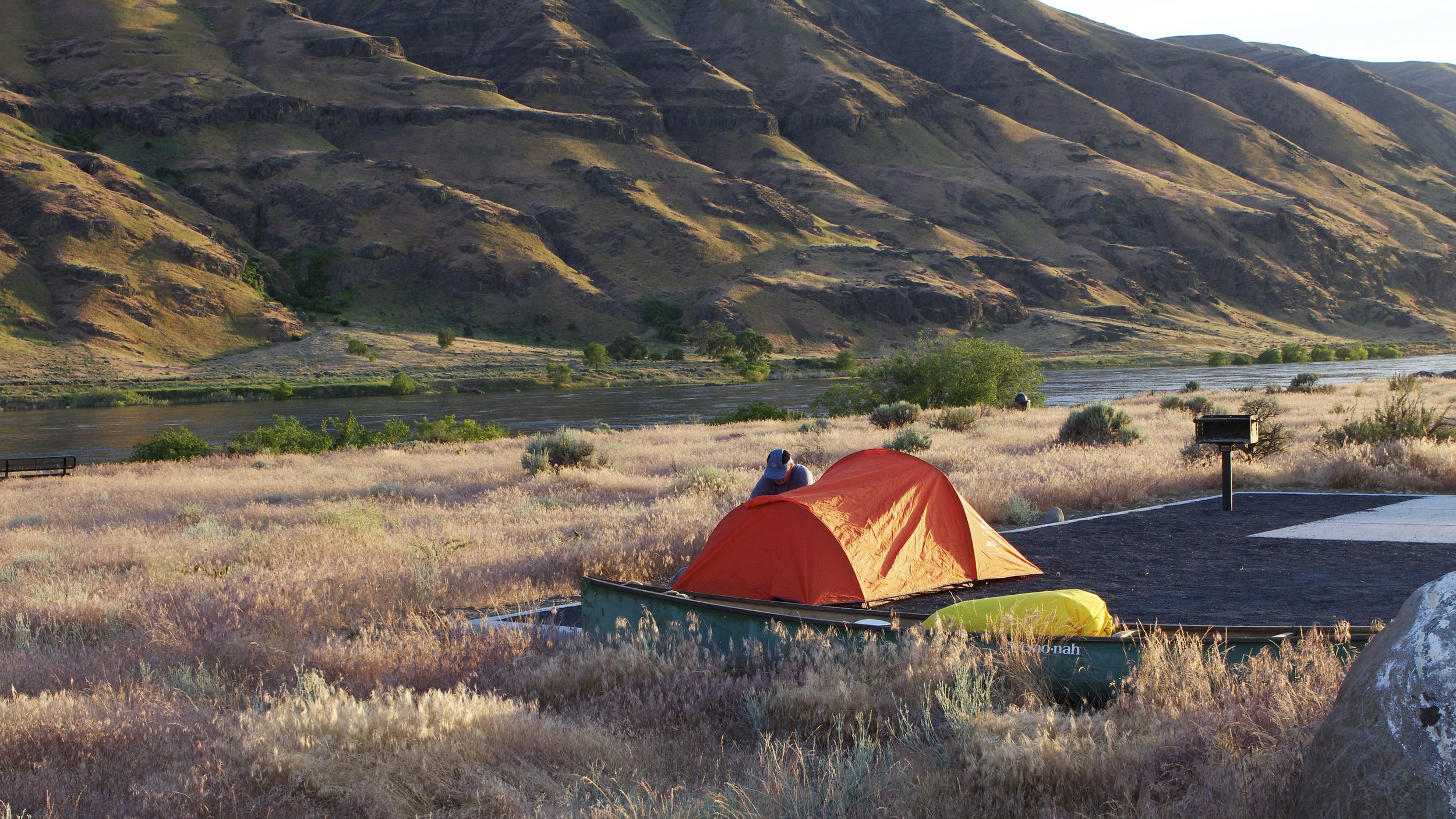 A campsite near the Columbia River in the Hanford Reach National Monument. Photo by Michael Deckert.