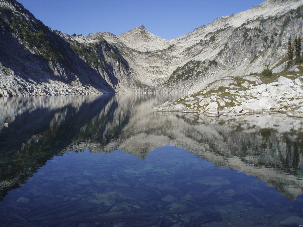  Hidden Lake’s stillness is due in part to LWCF’s federal grant program, which has helped keep North Cascades National Park whole. Photo by Richard Sheibley, USGS, Public Domain. 