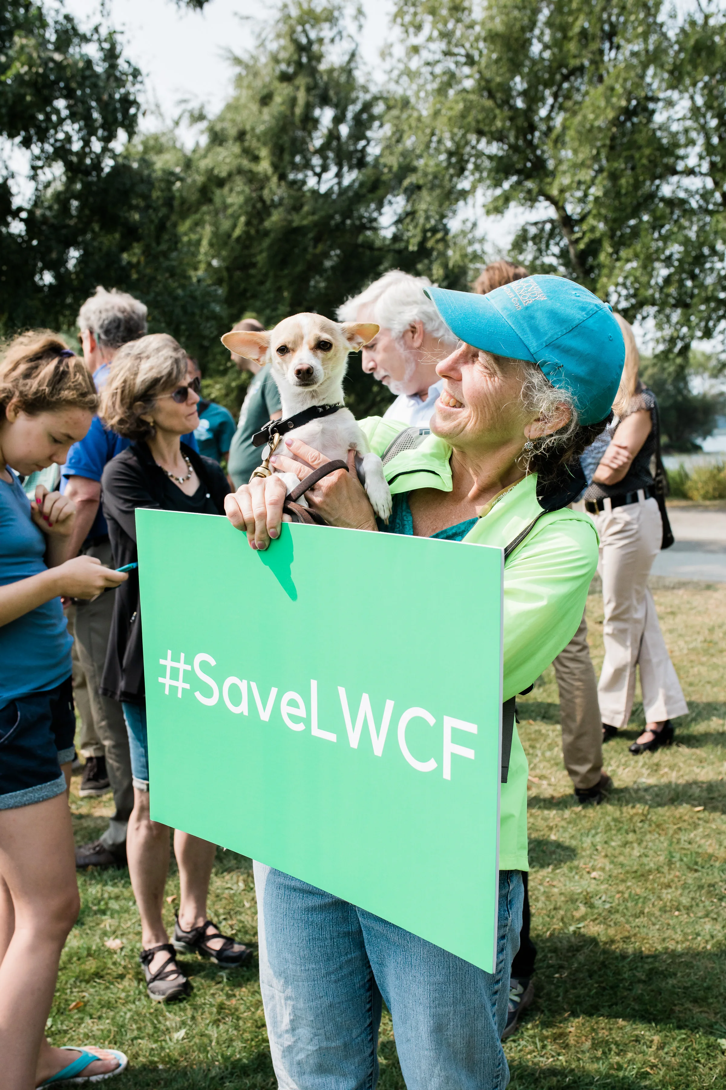 Our furry friends love LWCF – at least a dozen showed up with their people to raise their voices for public lands too. Photo by Stevie Rotella
