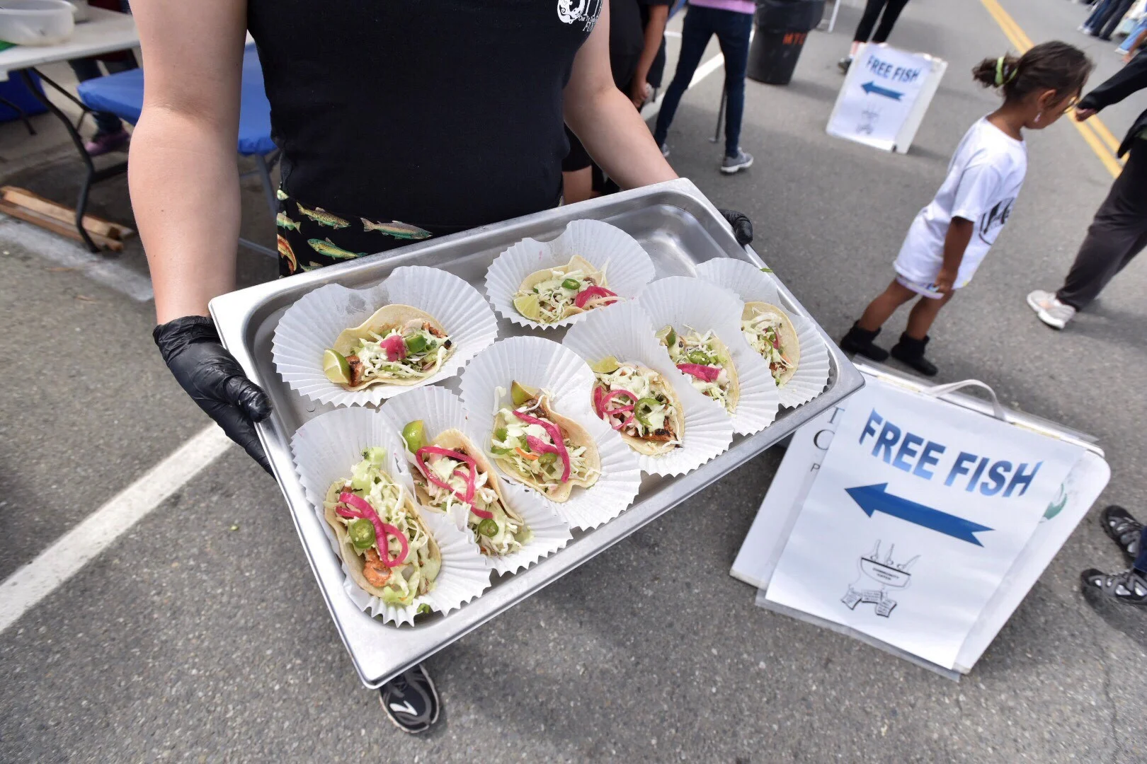 Free fish tacos, courtesy of Community Catch at Makah Days in Neah Bay. Photo by Hannah Letinich.