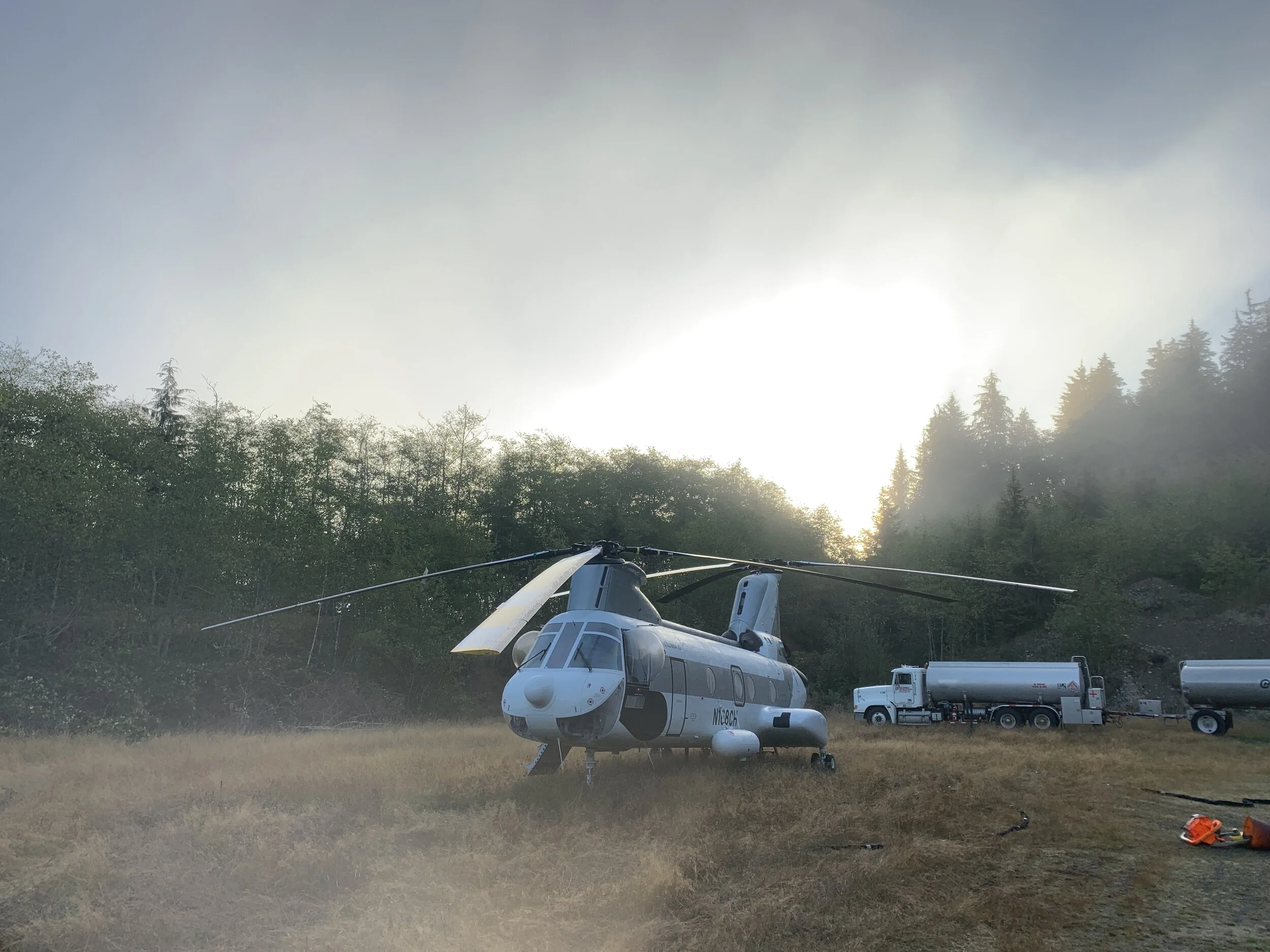 Columbia Helicopter is well-practiced in conservation work installing woody debris log jams in streams for restoration.