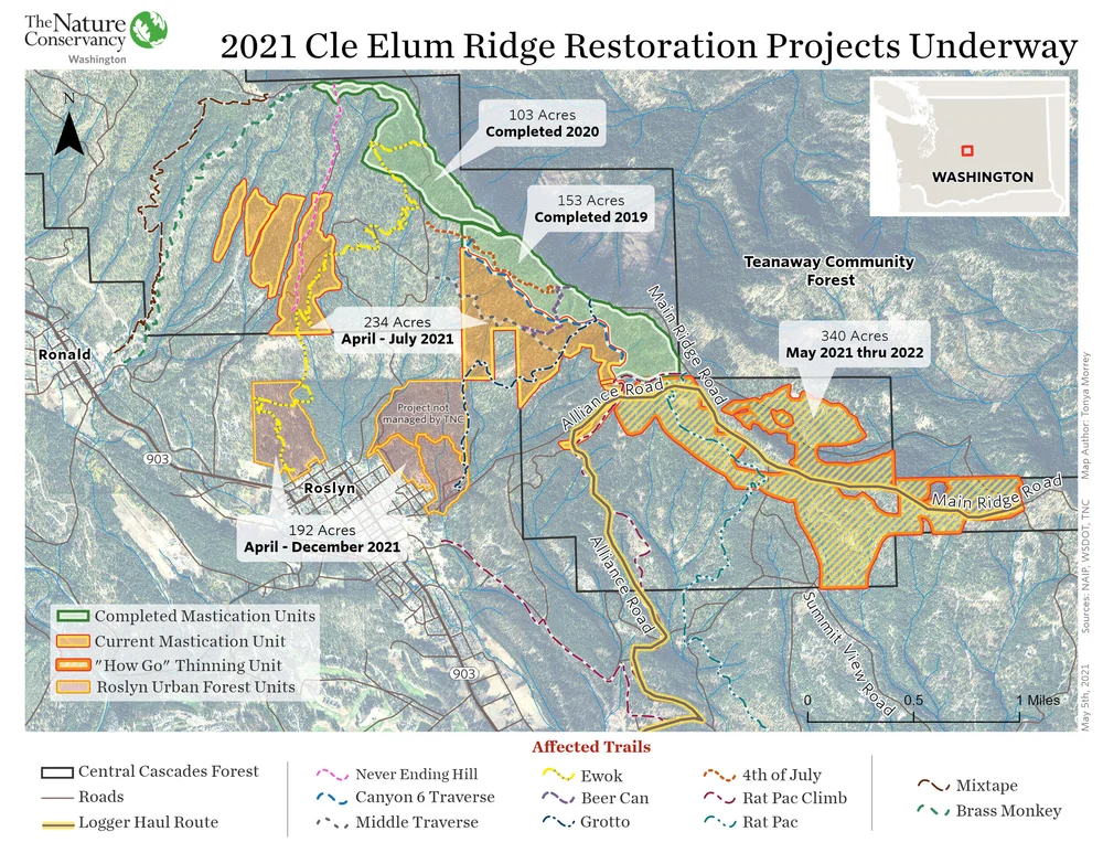 Forest Restoration Work To Start On Cle Elum Ridge The Nature Conservancy In Washington The Forest Map Location 2022