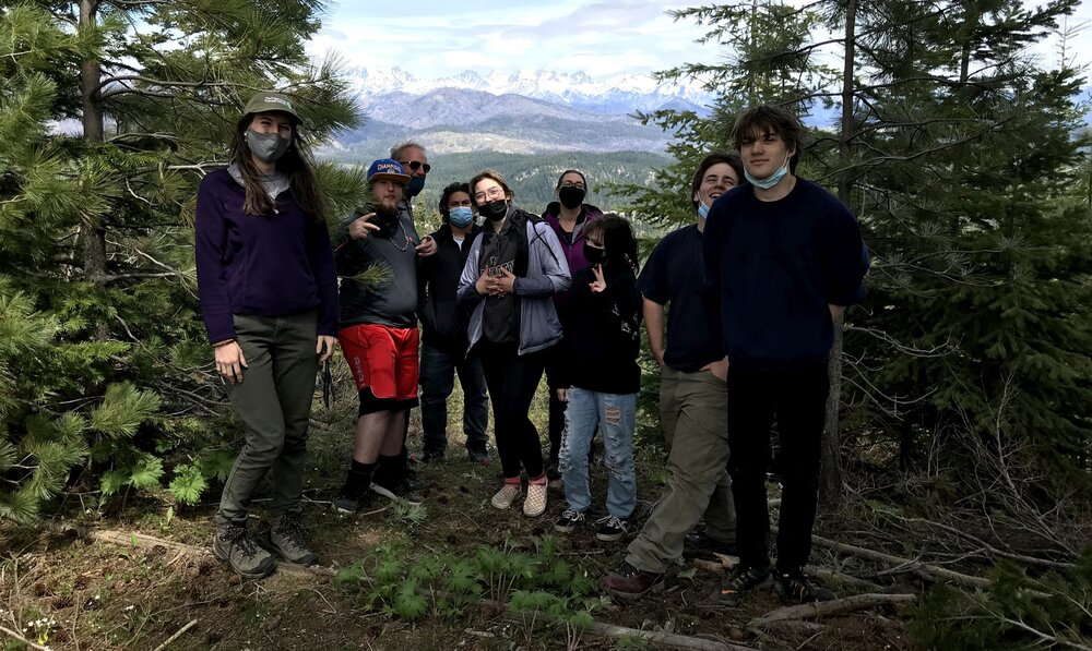 A happy crew after a full day of sowing native grass seeds on Cle Elum Ridge. Photo courtesy of Swiftwater Learning Center.