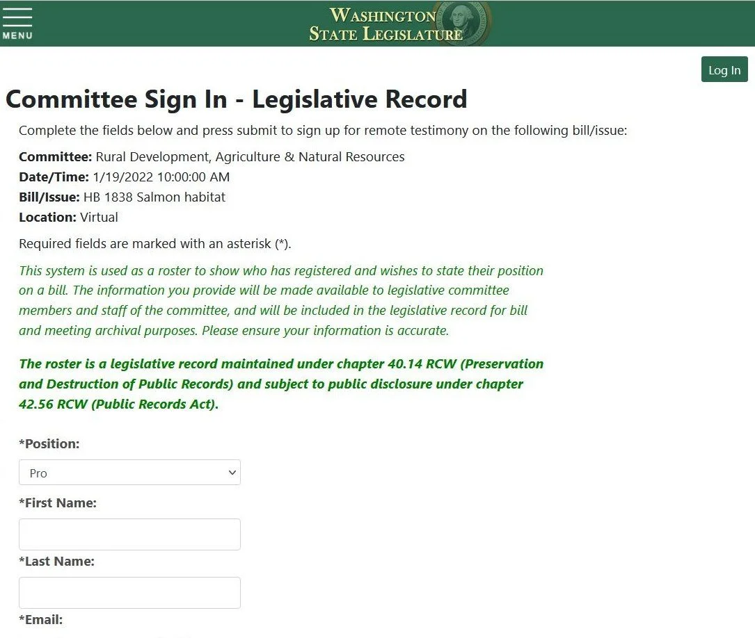 What Does Sign In Pro Mean The Nature Conservancy In Washington