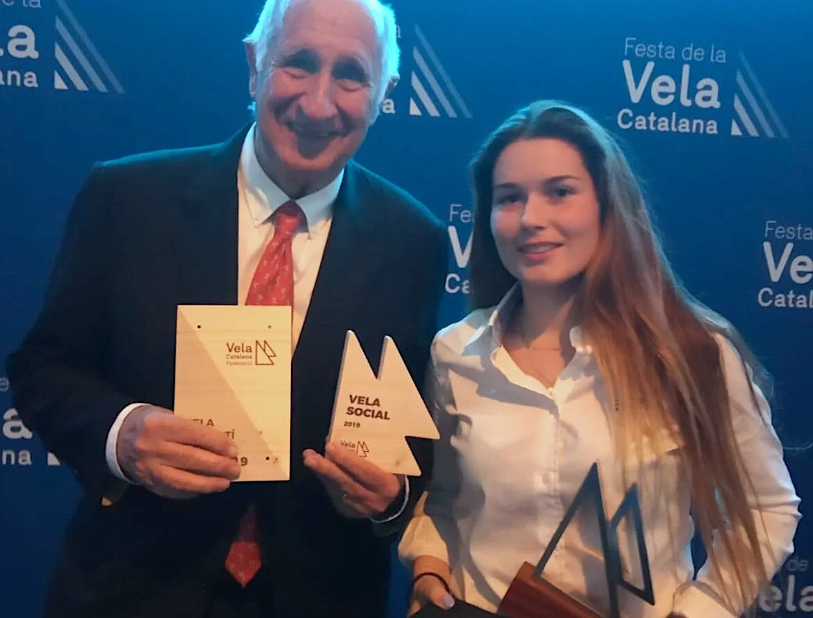 Carles Ubach, president del CNAM, i Iset Segura, millor navegant catalana de 2019.
