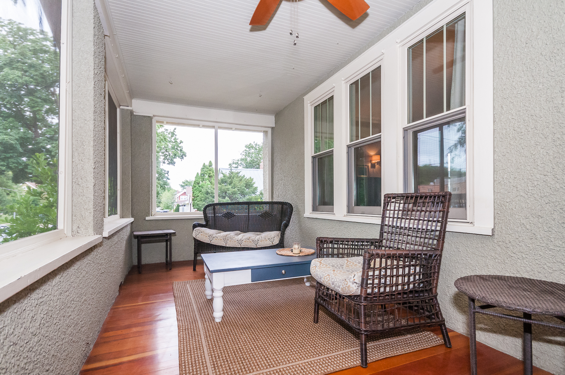 Front porch: Enjoy the fresh air on the screened in porch