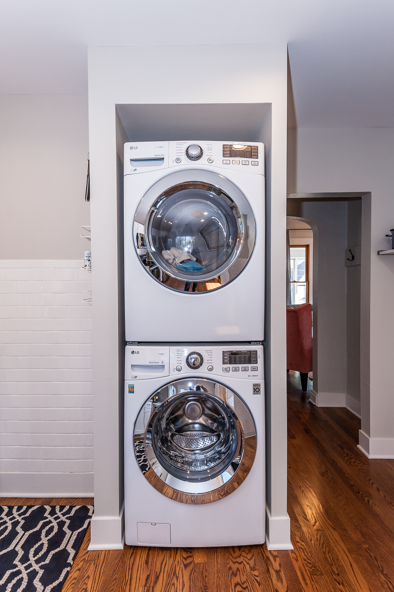 Full size washer and dryer on main floor.