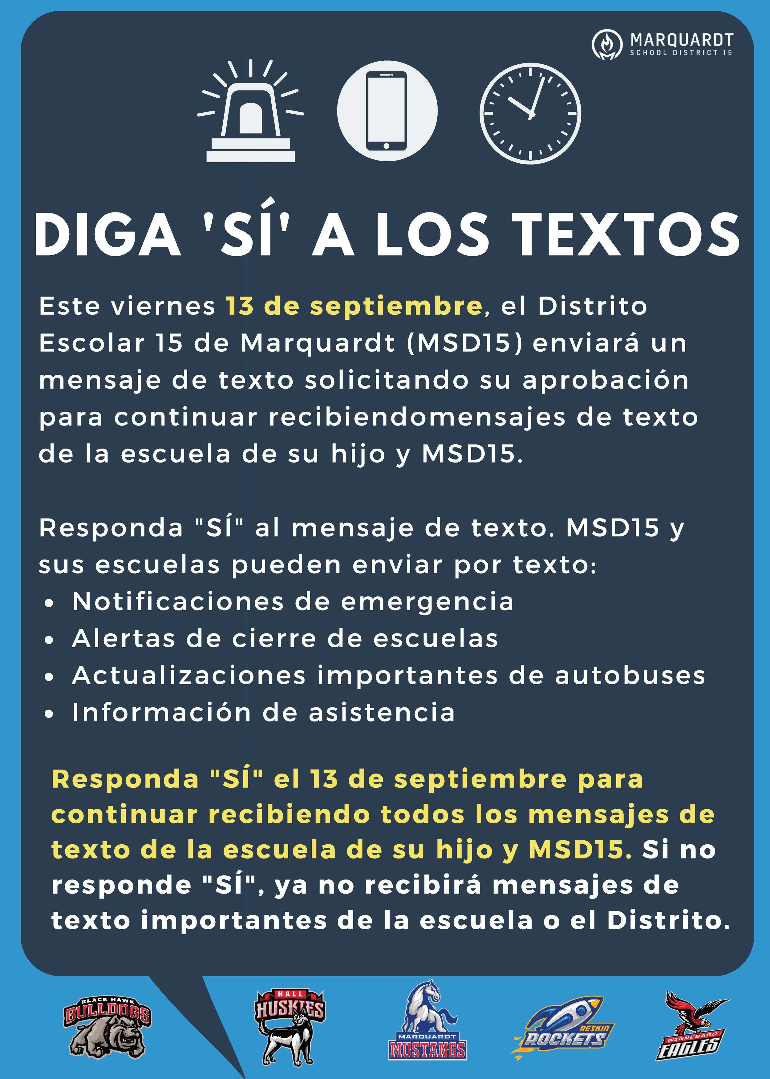 Say YES to Texts from Marquardt School District 15 — G. Stanley Hall  Elementary School