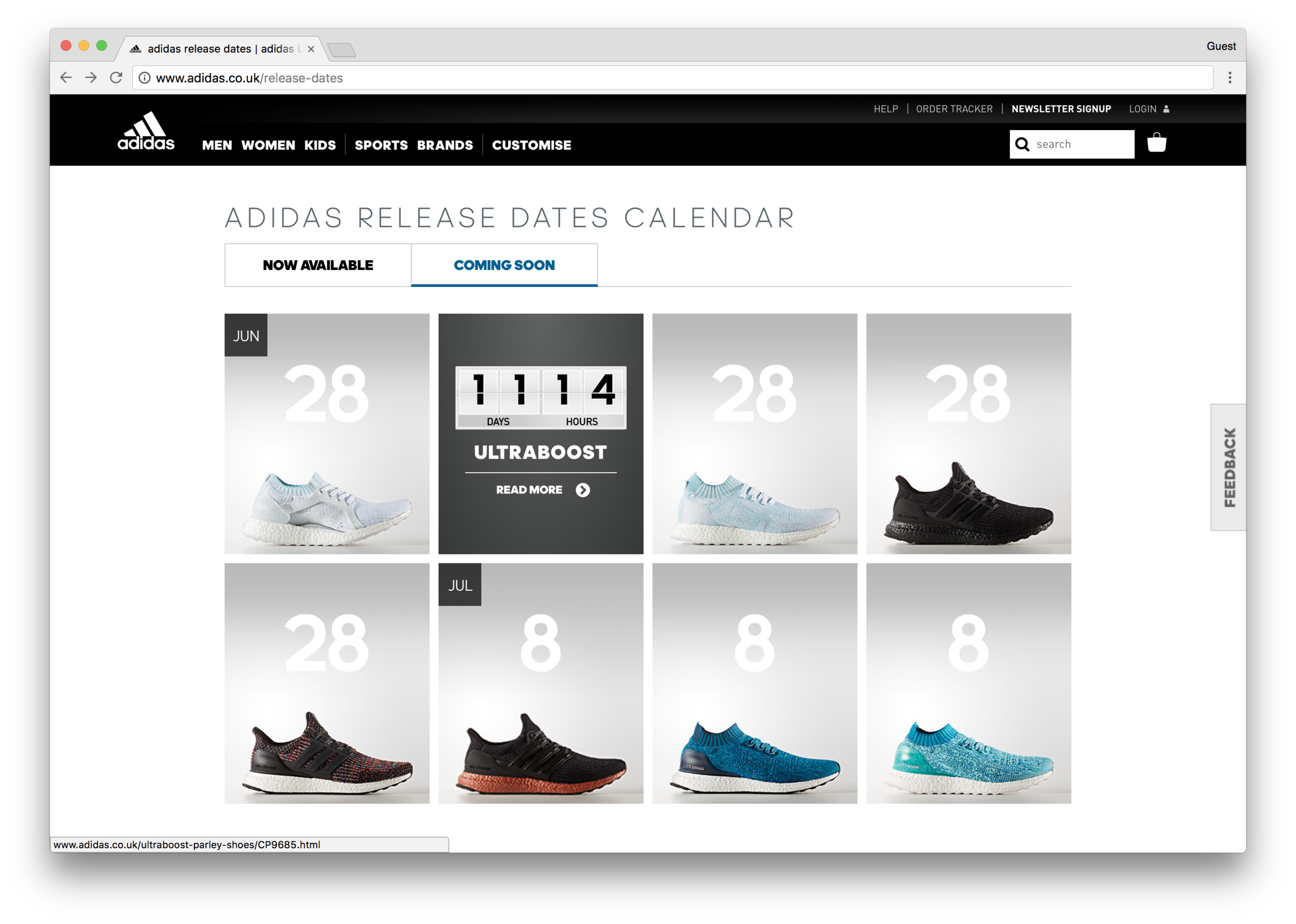 adidas launch calendar