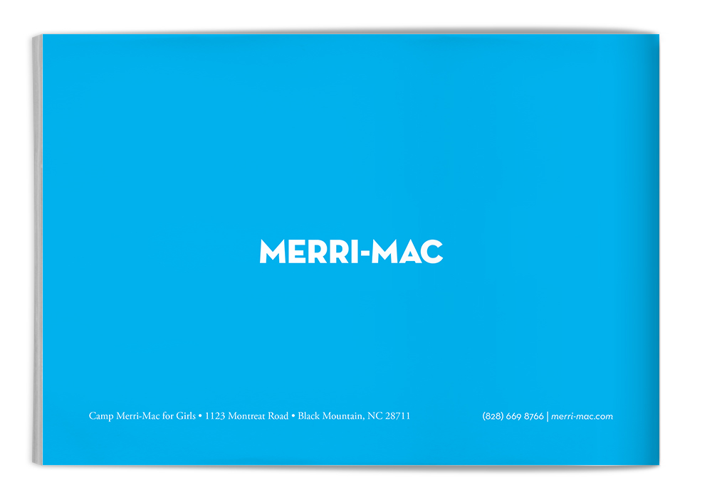 I matched the back cover to the front, using a solid blue with white wordmark and contact info.