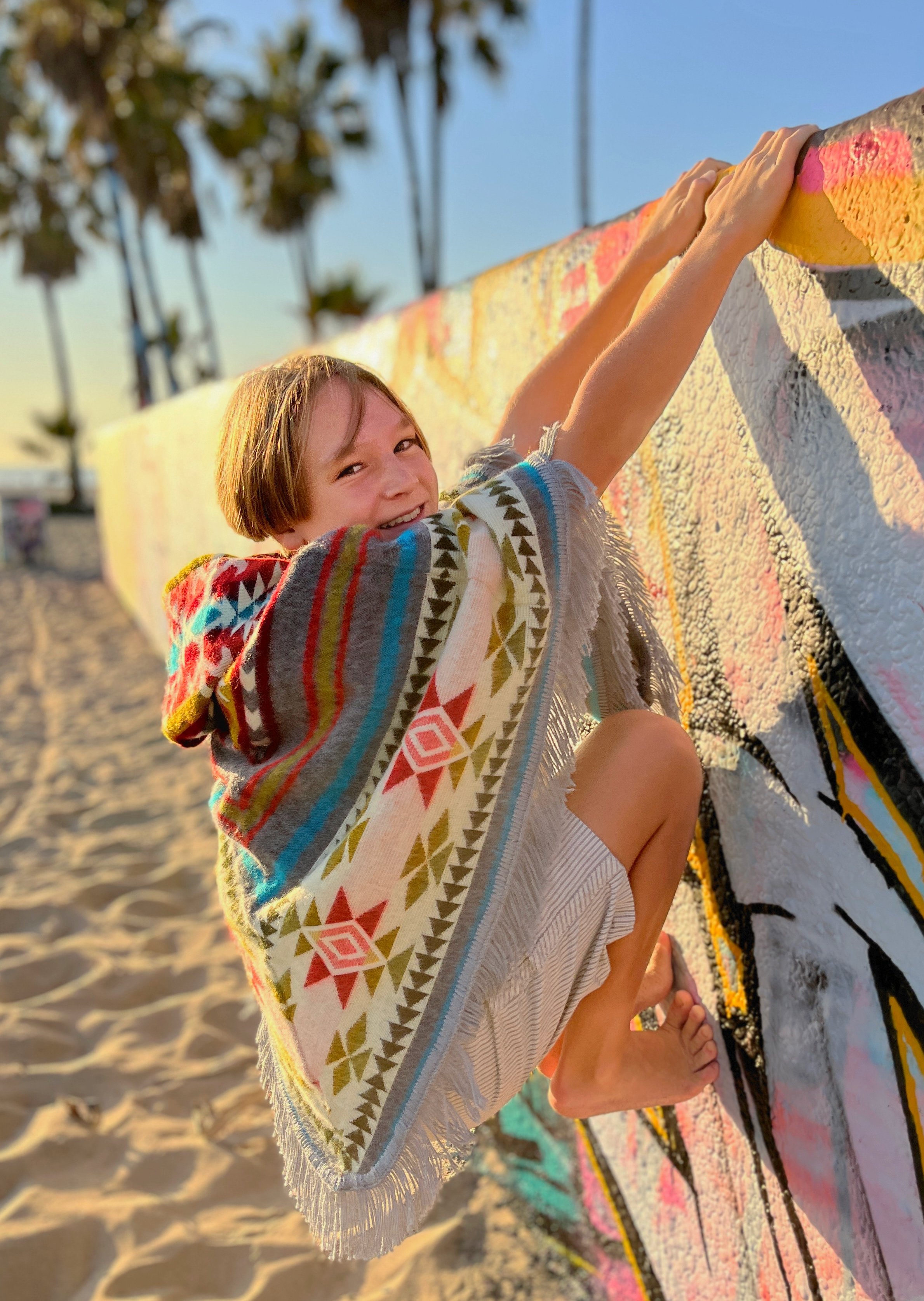 KID'S PONCHO Blue - Gray