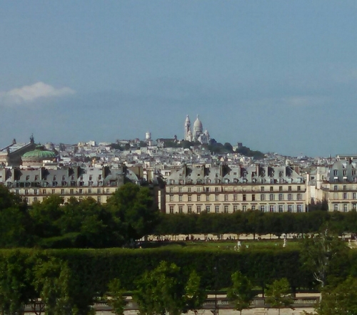 The church of Sacré-Cœur towering above Paris.