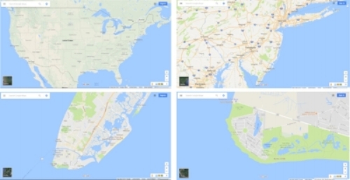 Zooming into Cape May Point on Google Maps.