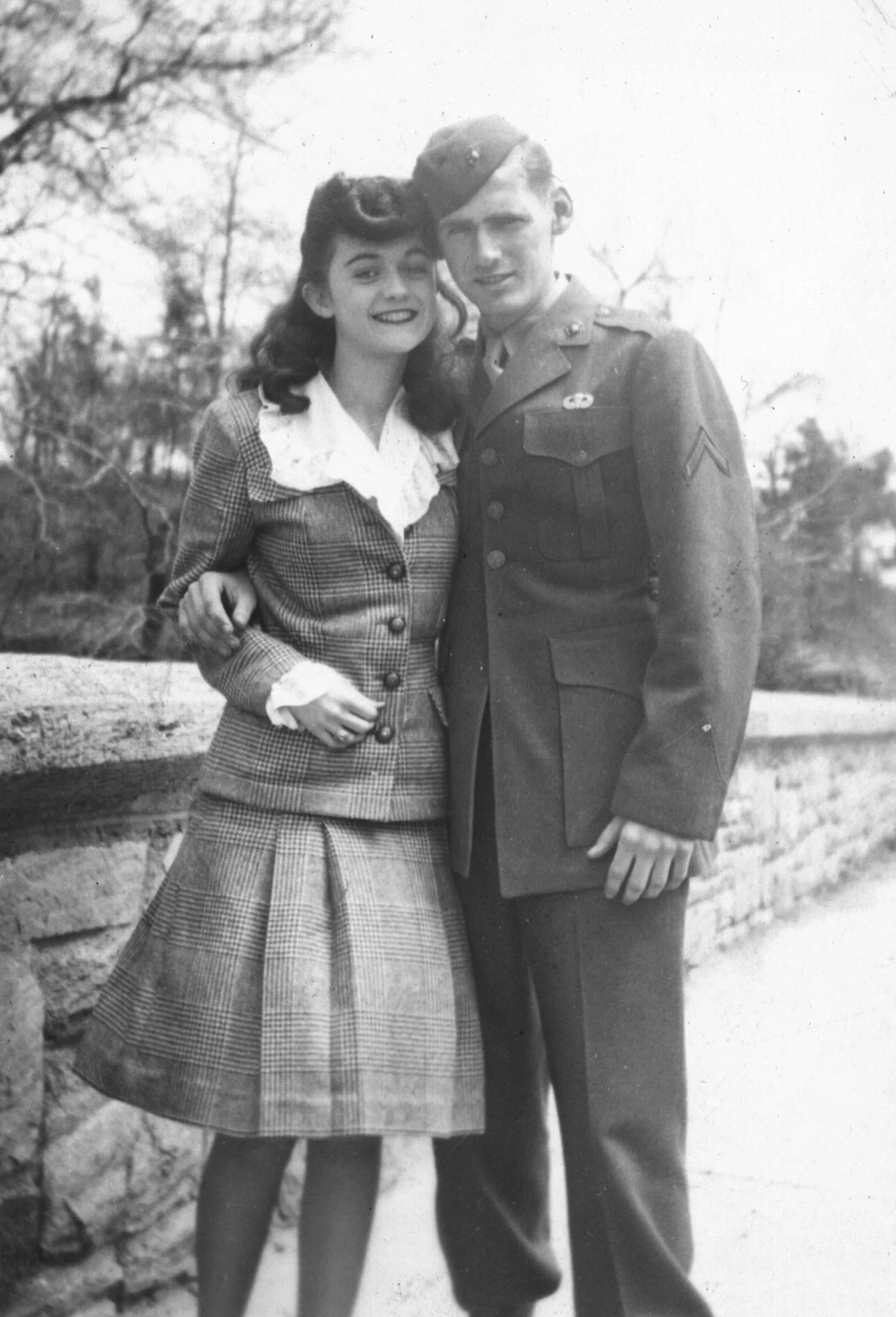 Frank Conlin dreaming of future days, with Mary Costello, March 1943.