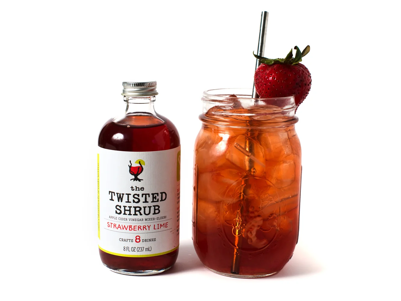 The Twisted Shrub Strawberry Lime cocktail drink
