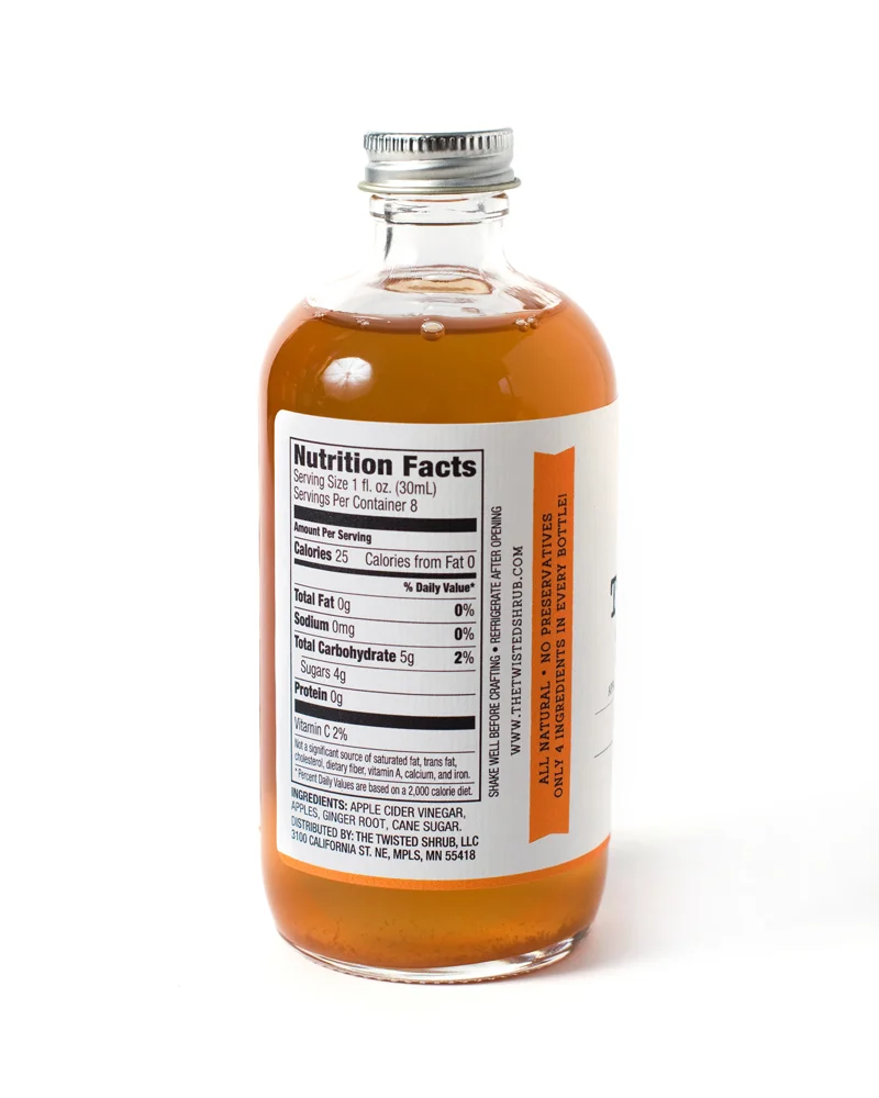 The Twisted Shrub Apple Ginger nutrition information