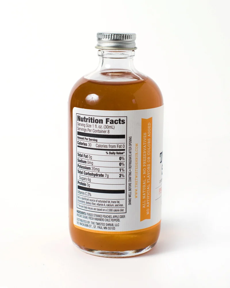 The Twisted Shrub Peach Habanero nutrition information