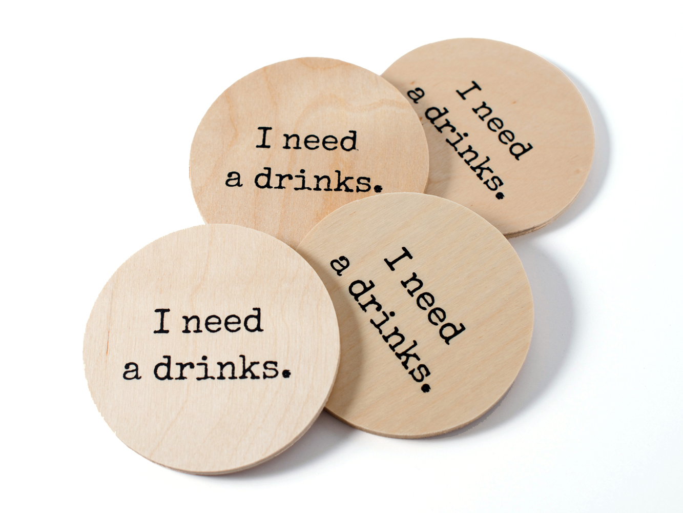 The Twisted Shrub Coasters - I Need A Drinks - set of 4