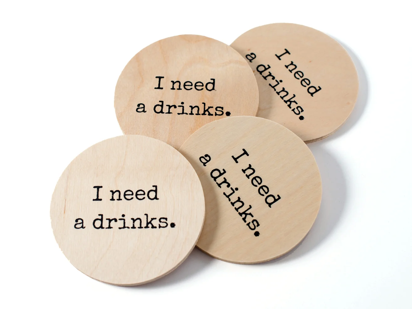 The Twisted Shrub Coasters - I Need A Drinks - set of 4