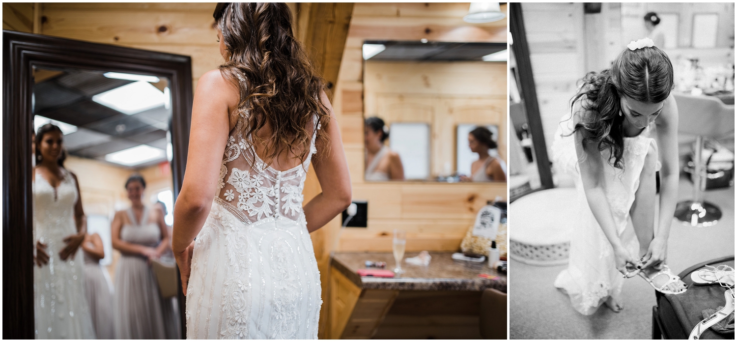 Bride getting ready at Rolling Meadows Ranch