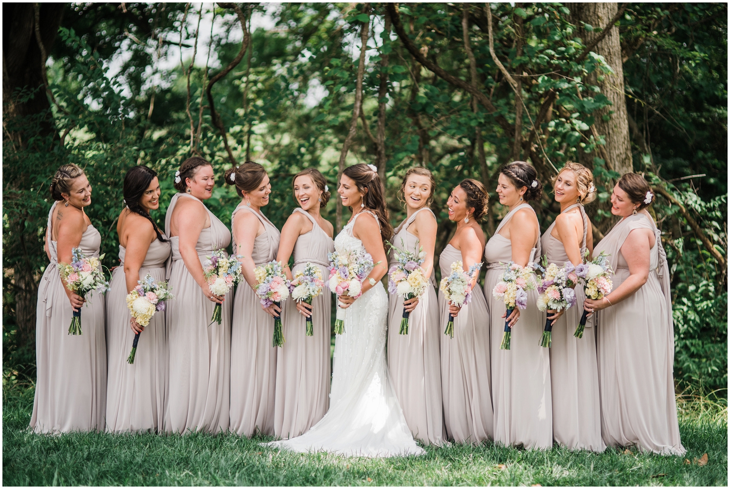 Bridal party/bridesmaids at Rolling Meadows Ranch wedding