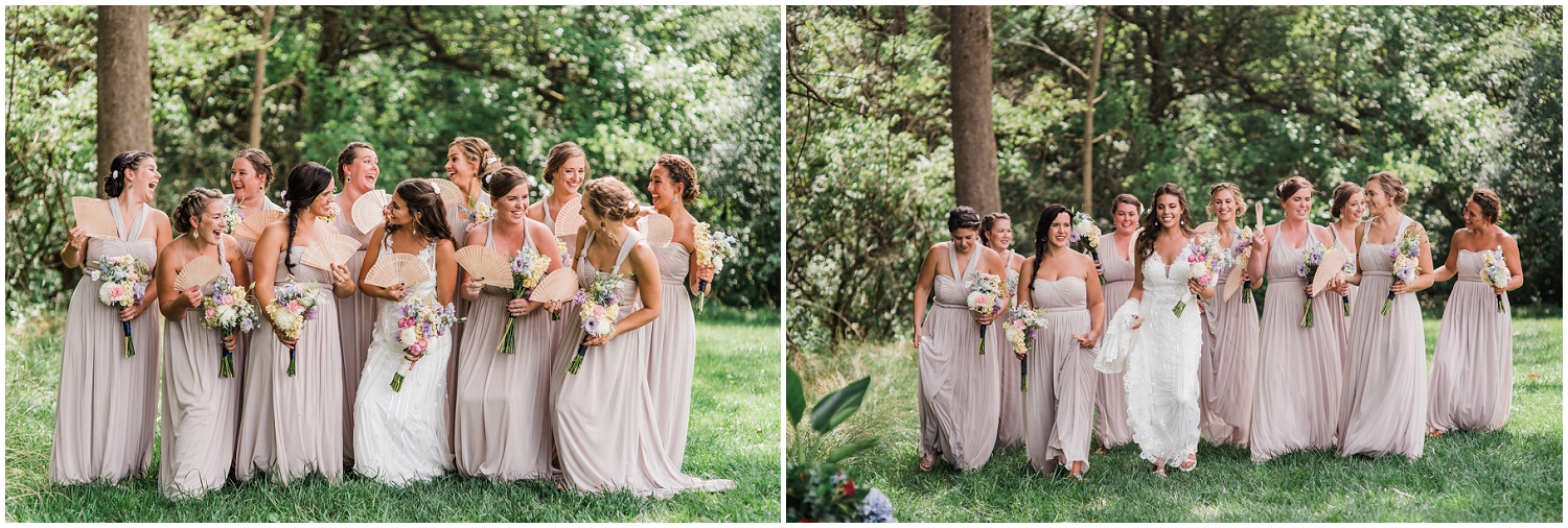beautiful bride and bridesmaids