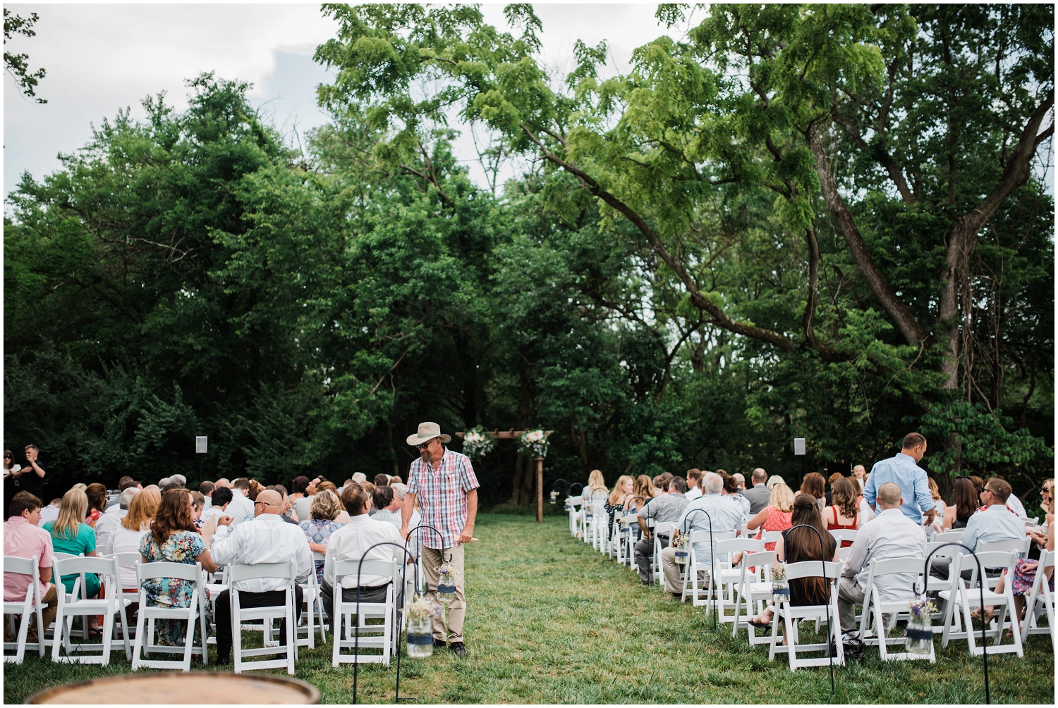 wedding ceremony set-up at Rolling Meadows Ranch outside of Cincinnati, Ohio
