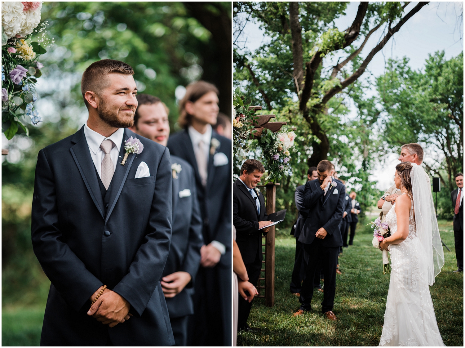 Groom's expression seeing bride for first time